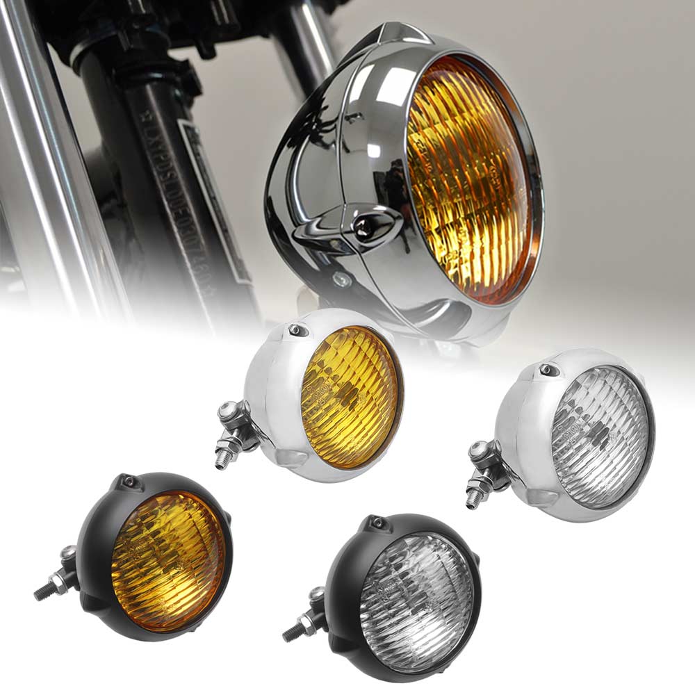 4.5 "レトロハイ/ロービームヘッドランプオートバイフロント Led ヘッドライトハーレーホンダヤマハスズキカスタムチョッパーカフェレーサー