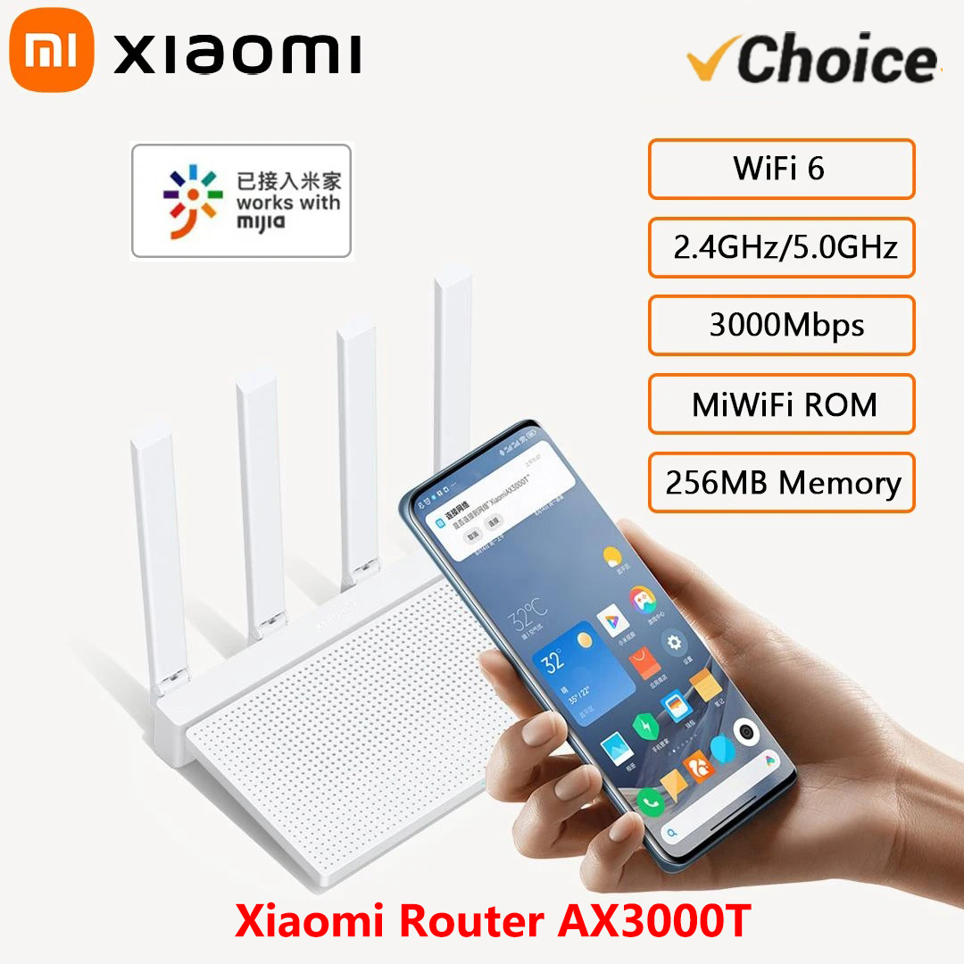 新しいオリジナル Xiaomi AX3000T ルーター 5GHz 160MHz ブロードバンド 1.3GHz プロセッサ高速 NFC 接続ホームオフィスゲーム用 -CN