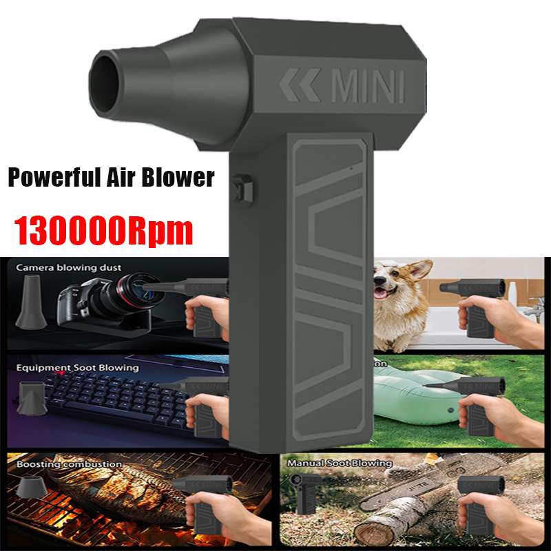 強力な送風機 130000Rpm 3 ギア調整可能なターボジェットブロワー コードレス圧縮空気ダスター 5 個の交換ノズル付き