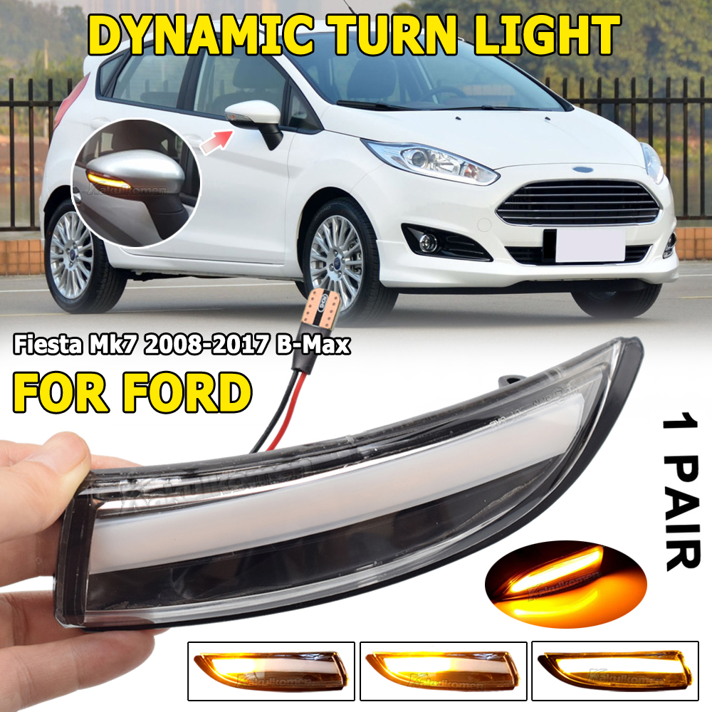 2x LED ダイナミックウインカーターンシグナルライトサイドミラーインジケータ Lmap フォードフィエスタ Mk7 2008-2017 フォード B-Max 2012-2017
