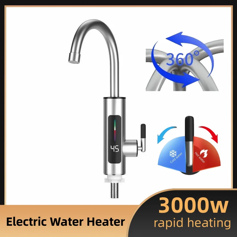 HOMEFISH 3000 ワット 220V 電気キッチン給湯器タップインスタントホットステンレス鋼給湯蛇口ヒーター冷暖房蛇口
