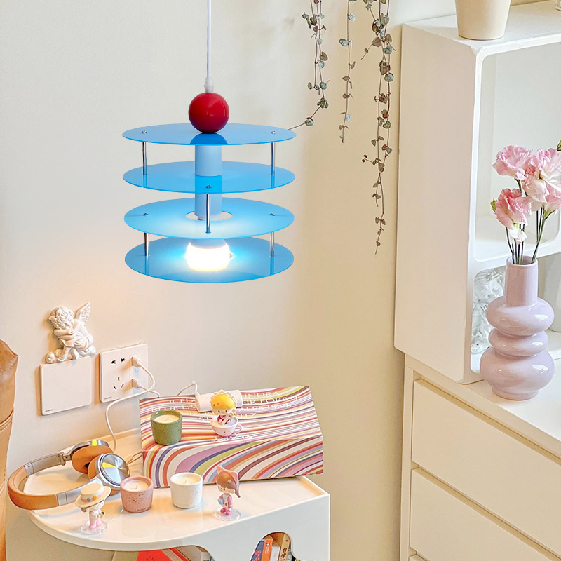 Modern Color Acrylic Chandeliers Bedroom Bedside Lights Nordic Bauhaus Macron Color Children's Room Boy Girl Bedroom Chandelier