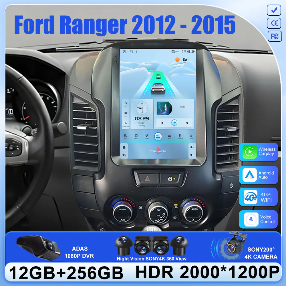 9.7 アンドロイド 16 フォードレンジャー 2012 2013 2014 2015 カーラジオマルチメディアビデオプレーヤー Carplay オートステレオ WIFI QLED スクリーンダッシュ