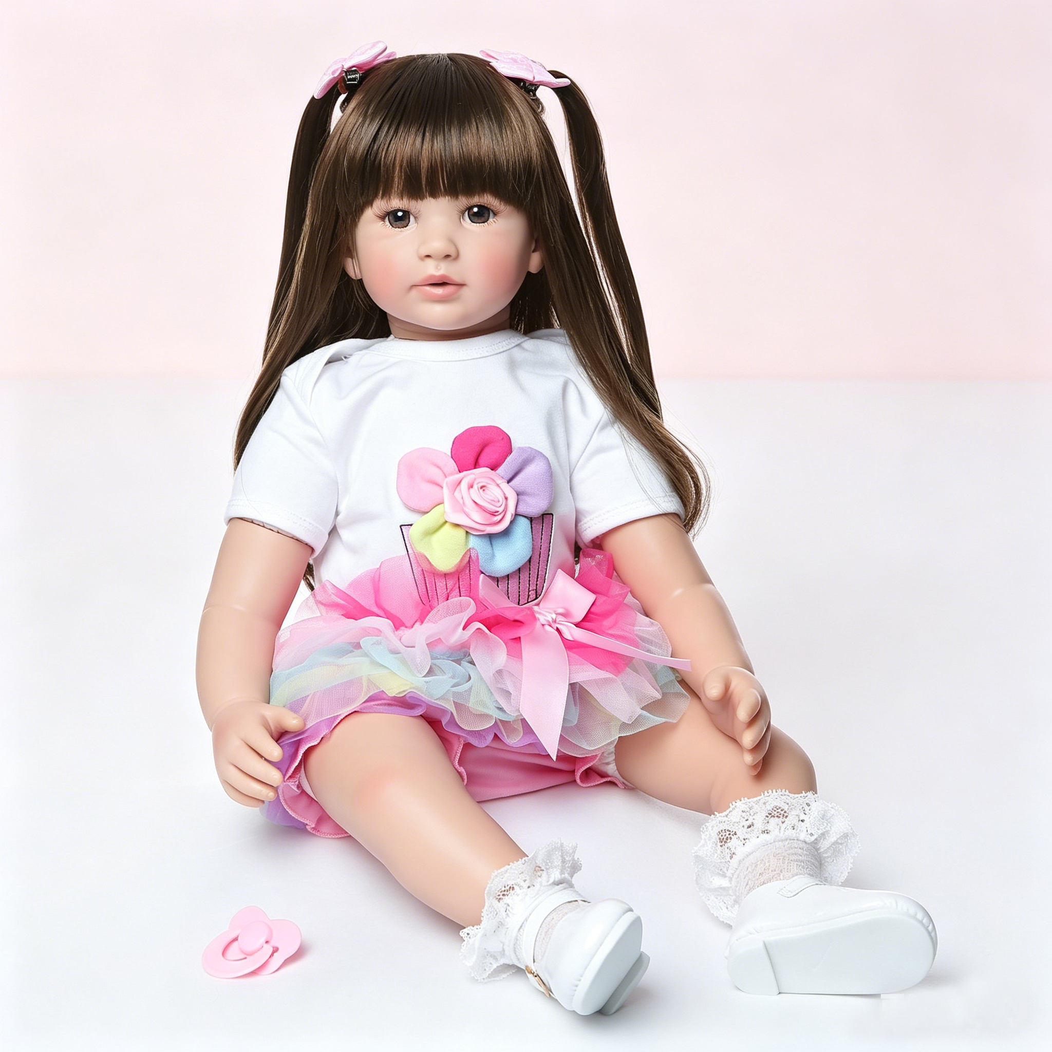 リボーンベイビーズ 24 インチリアルなソフトシリコーンビニール布ボディリアルな手作り RebornDolls 女の子新生児クリスマスギフト