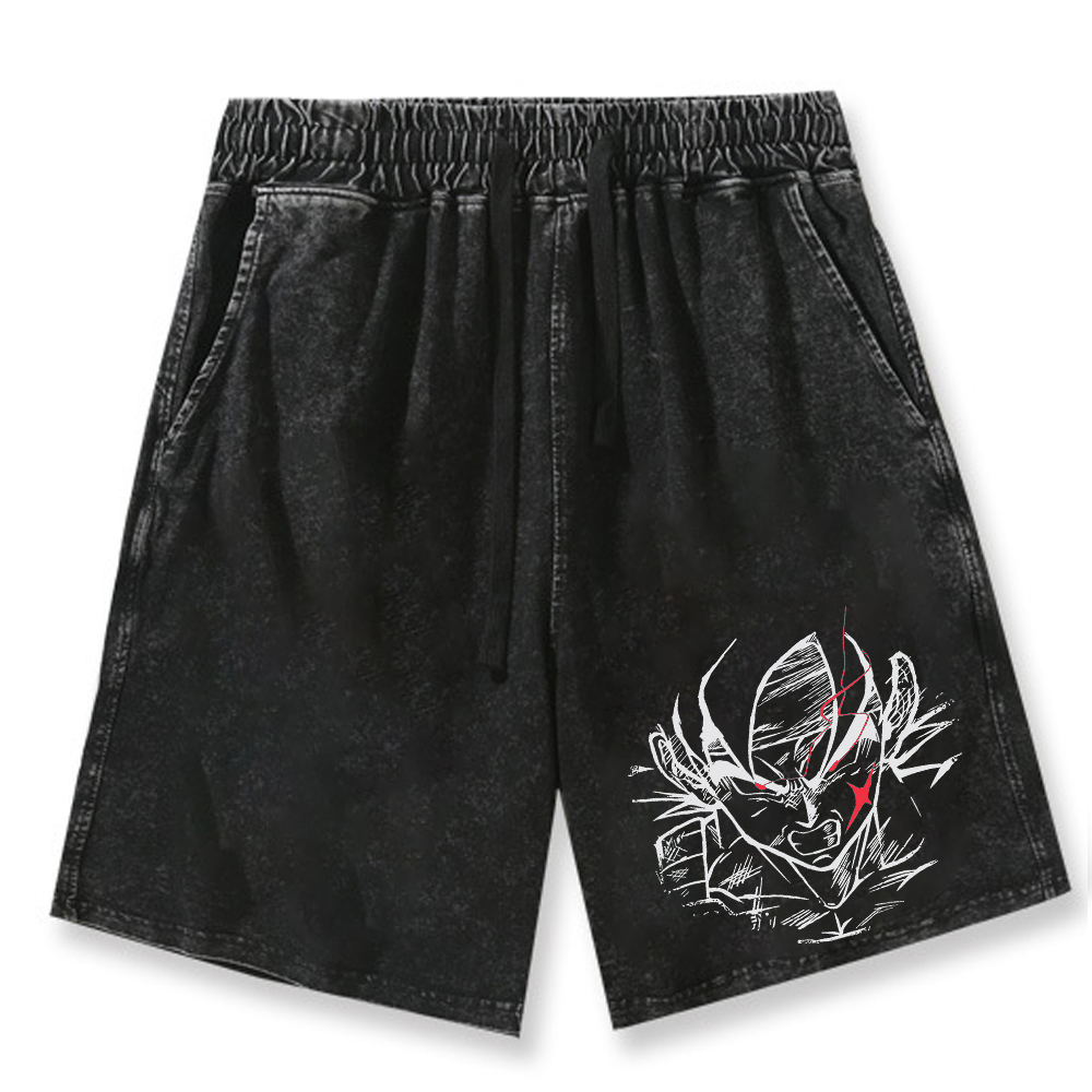 2026 ドラゴンボールプリントメンズビーチショーツ夏のヴィンテージプリント快適な通気性巾着ショーツ屋外カジュアルパンツ