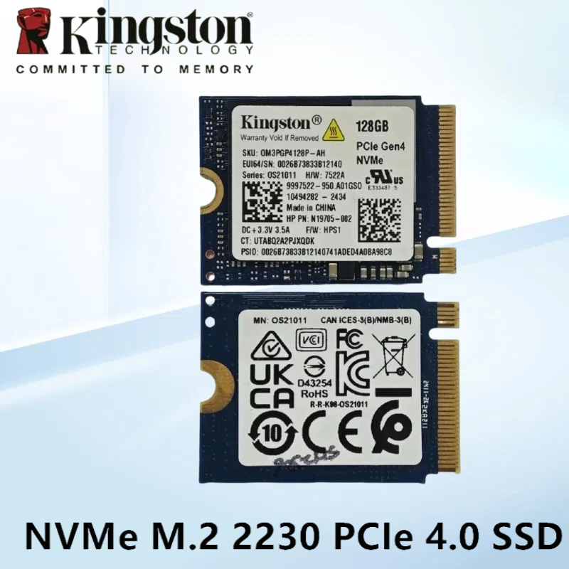 Kingston OEM パッケージ SSD 128GB M.2 2230 NVMe PCIe 4.0 内蔵ソリッド ステート ドライブ