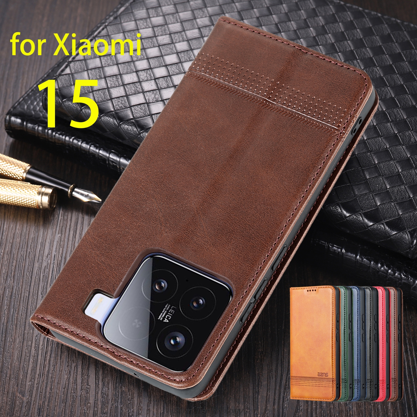 デラックス磁気吸着レザーフィットケース Xiaomi 15 Mi15 Xiaomi15 6.36 "フリップカバー保護ケース Capa Fundas Coque