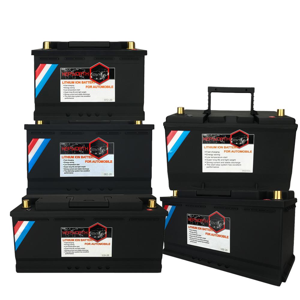 12V LiFePO4 リチウム車バッテリー 70Ah 80Ah 100Ah 120Ah ジャンプスターターバッテリー内蔵 200A BMS 車、自動車、SUV、車両用