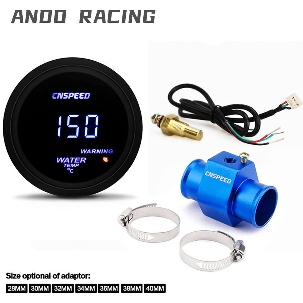 2 '' 52mm Digital Led Water Temperature Gauge Meter For Car 40-150 Celsius With 1/8npt Water Temp Gauge Meter Sensor & Adapter