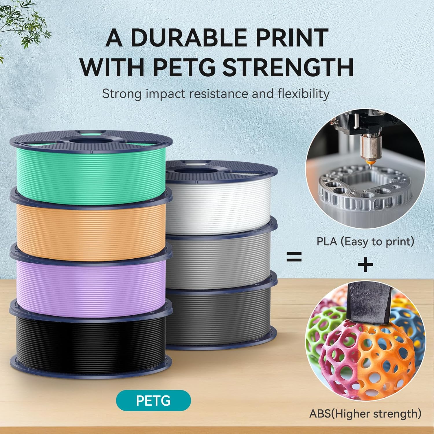 SUNLU PETG 3D フィラメント 3KG 1KG/ロール 1.75MM 精度/-0.02MM 100% 気泡なし、無毒、無臭、明るい色 3D プリンタ用