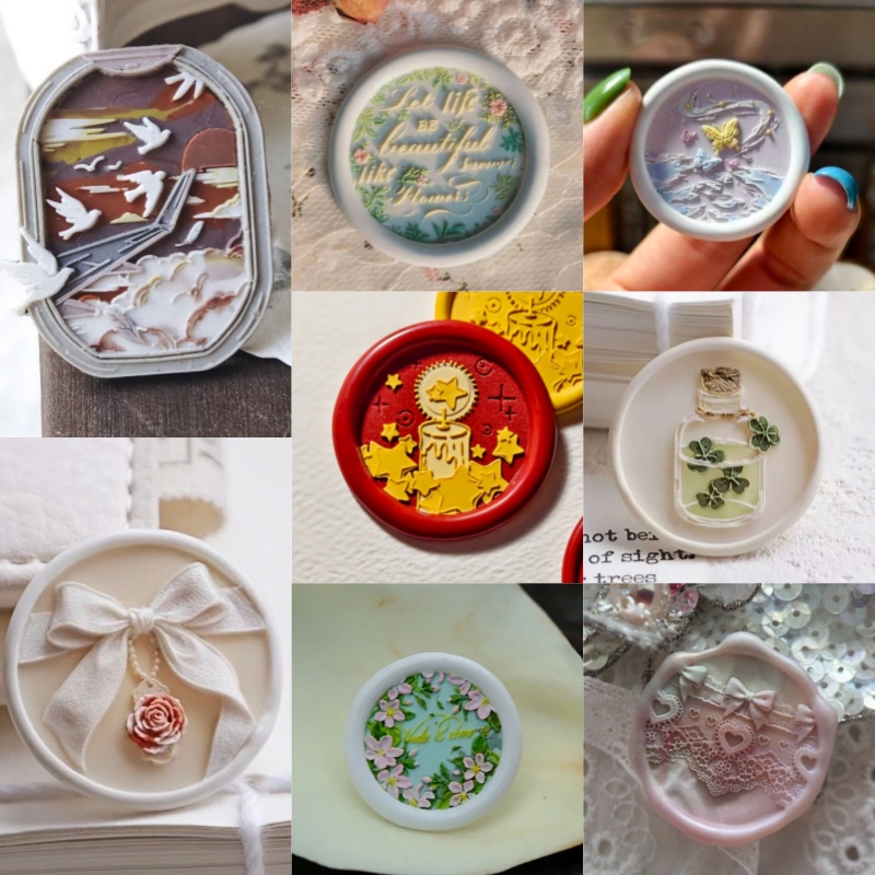 章ワックスシールローズヘッドの多層レリーフ深海シェルシリーズ DIY おもちゃ真鍮銅ヘッドスタンプシール
