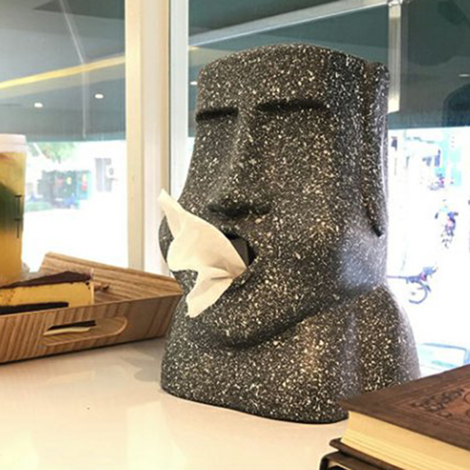 ティッシュボックスホルダー 3D 石像紙ボックスクリエイティブ多機能ナプキンティッシュディスペンサーオーガナイザーテーブル装飾