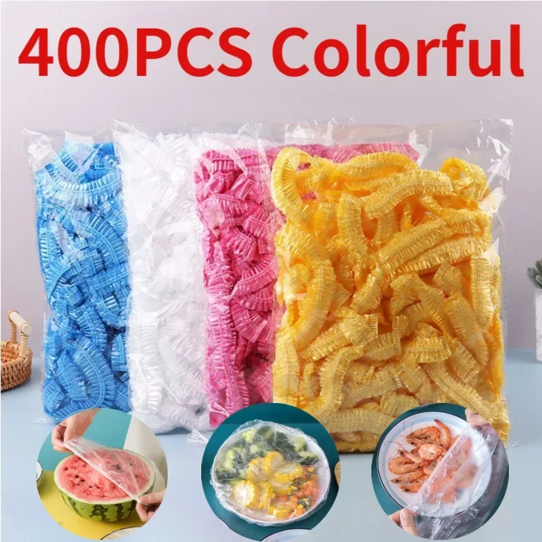 100/300/400 個カラフルなサランラップ鮮度保持カバー果物野菜保存袋食品カバーキッチン収納整理