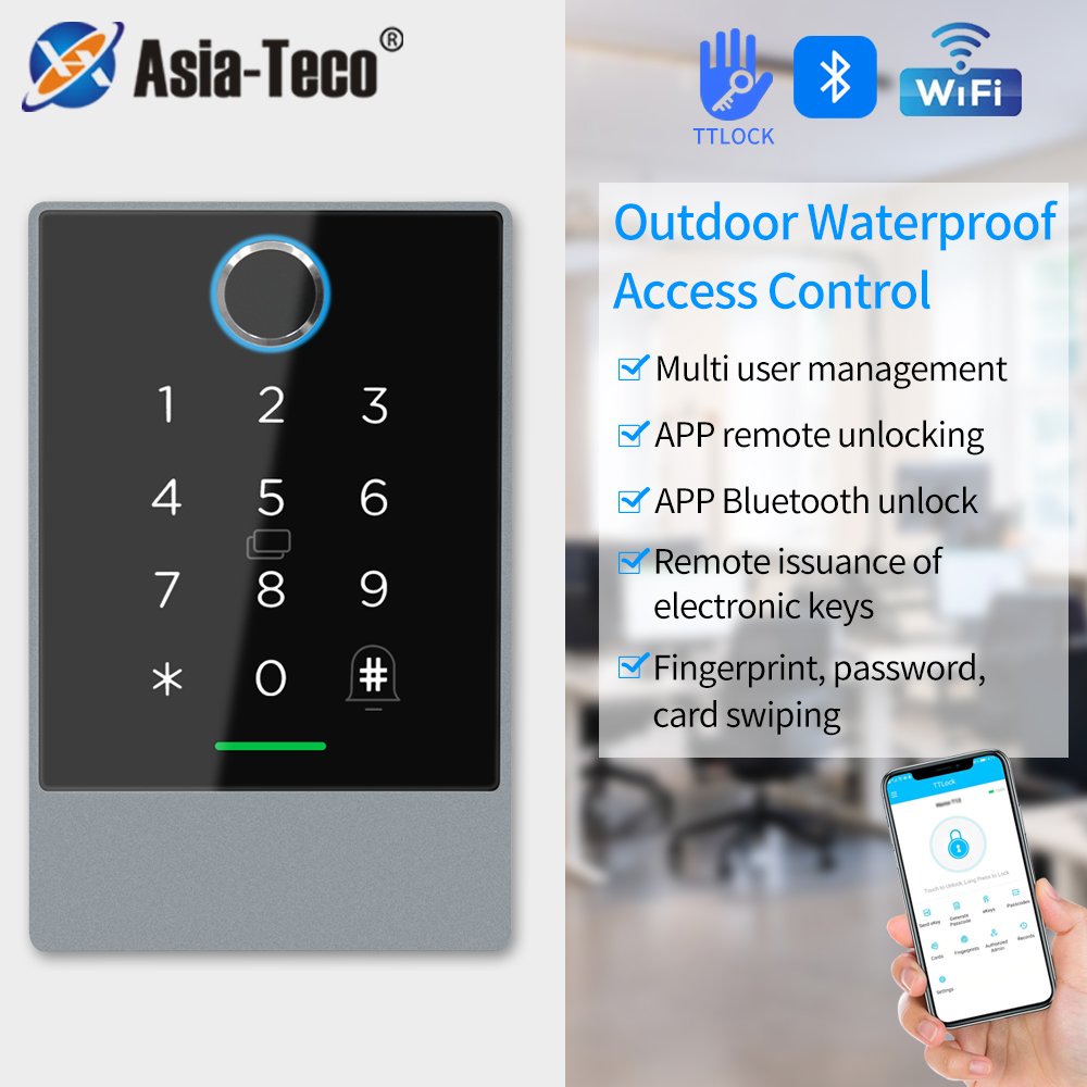 NFC 2.4GHz WiFi Bluetooth TTLOCK APP アクセス制御 Rfid キーパッド金属防水ドアロックオープナー屋外ドアエントリーキーボード