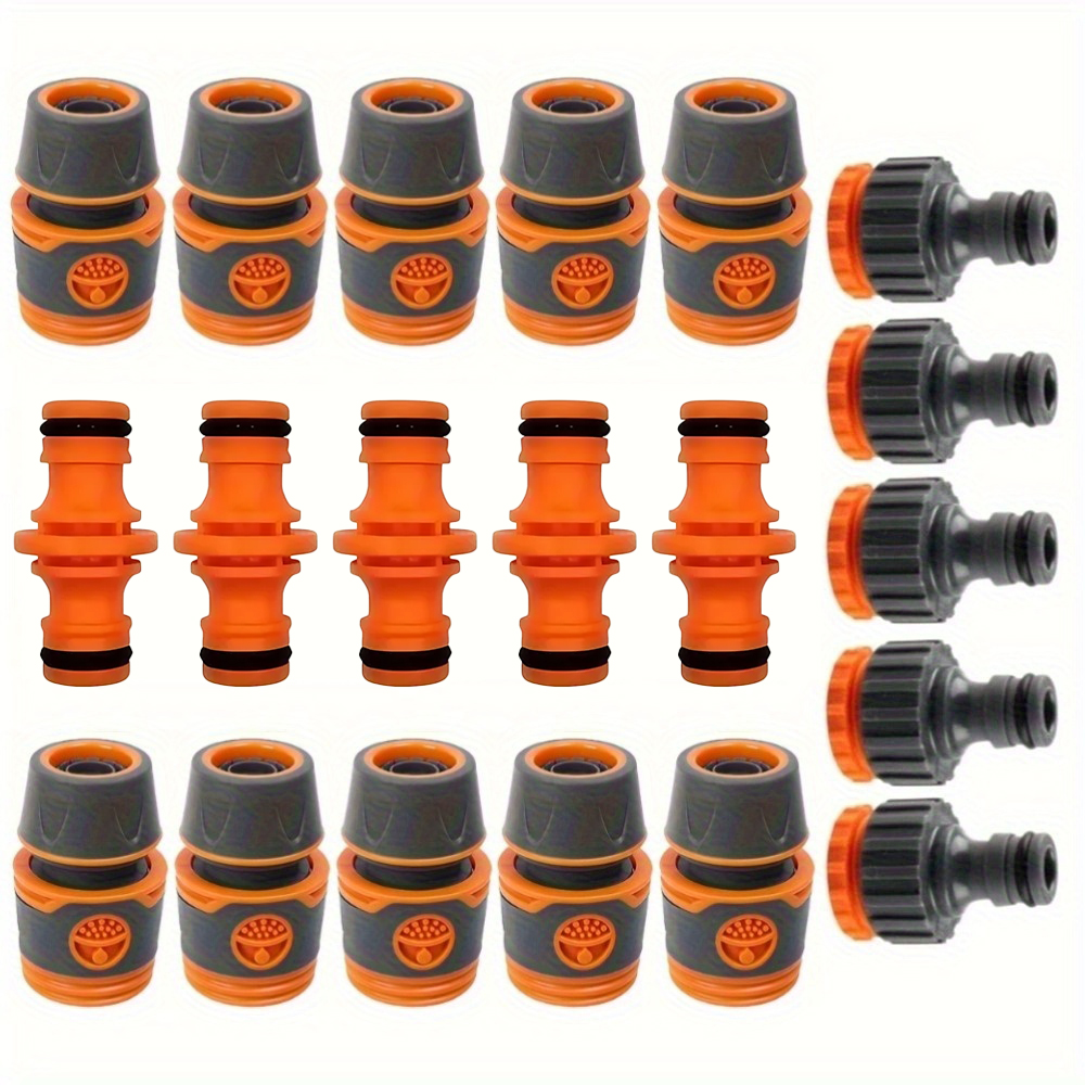 20 Pcs 1/2" Garden Hose Quick Connector Water Pipe Faucet Extender Fixed Connectors Fittings Adapter Joint Irrigation System