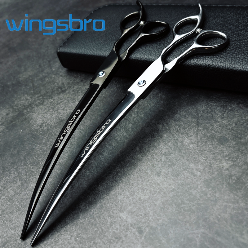 Wingsbro 9 インチプロフェッショナルペットグルーミングはさみ、犬用獣毛トリミング、犬グルーミングカーブハサミ