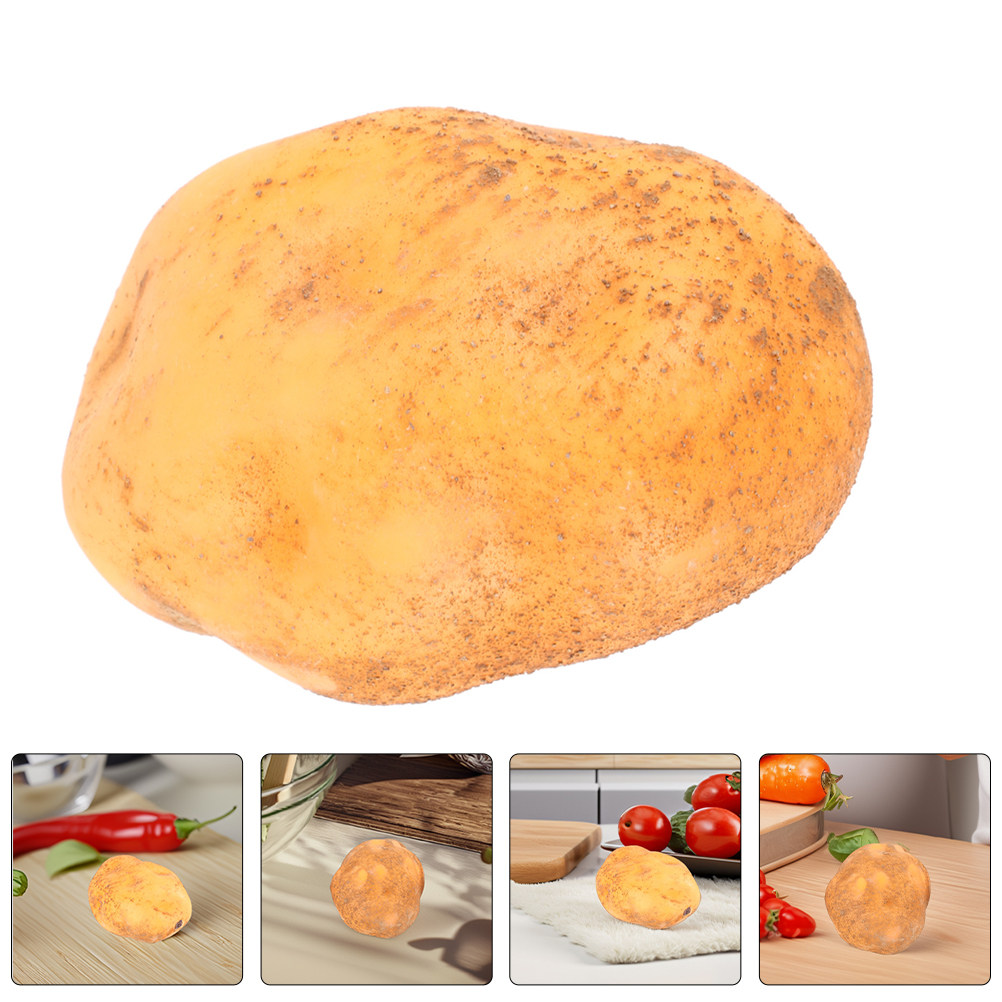 6 個のリアルな泡ポテト人工野菜の装飾中庭ホームキッチンスタイリングナチュラルルックリアルな食品小道具