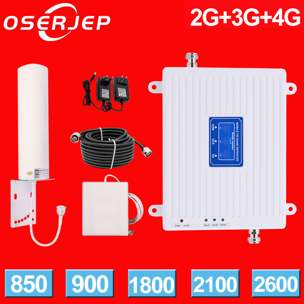 リピータ gsm 2g 3g 4g トライバンド 900 1800 2100 2600MHz 携帯電話セルラーアンプトライバンドモバイルブースターオムニ/パネルアンテナ