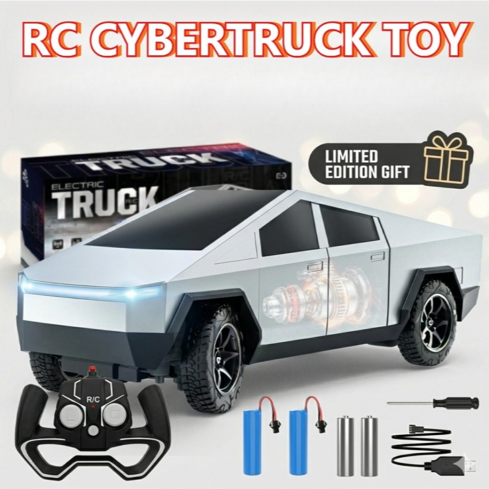 1:12 スケール サイバー ピックアップ RC カー、LED ライト付き 4WD オフロード車、電動リモコンおもちゃの車、男の子への誕生日プレゼント