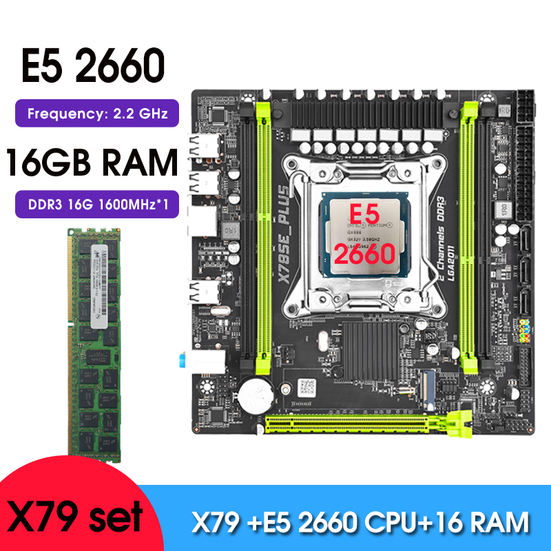 X79 SE オフィス アシスタント マザーボード セット コンボ キット xeon E5 2660 LGA 2011 CPU および 16GB 1600Mhz DDR3 RECC メモリ セット x79 キット