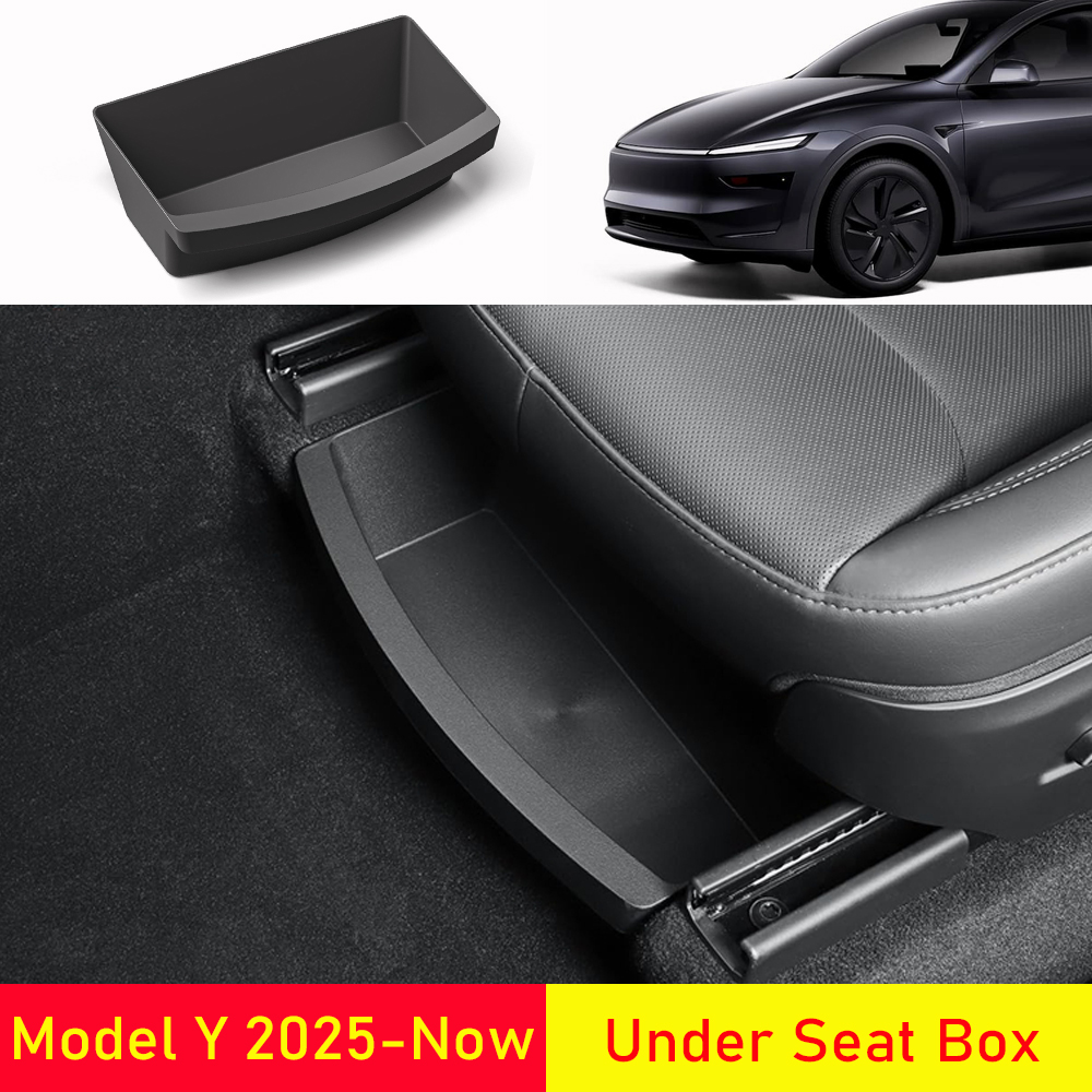 シート下収納ボックスオーガナイザーテスラモデル Y ジュニパー 2025 2026 シート下収納トレイビンゴミ箱車旅行アクセサリー