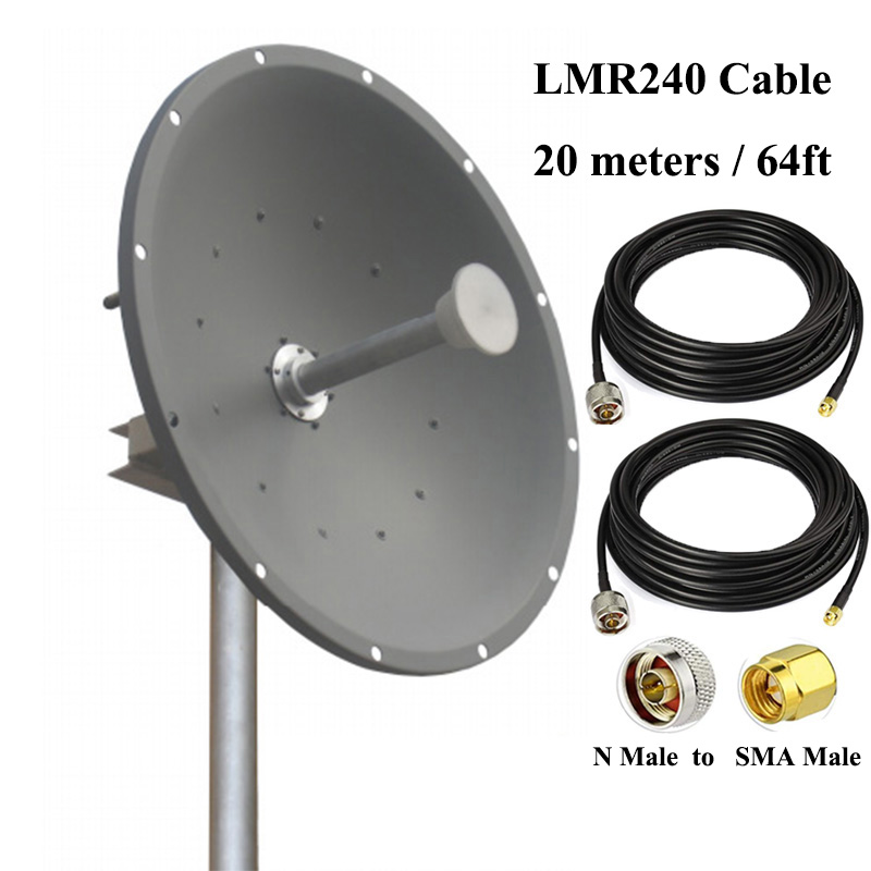 5.8G MIMO アンテナ 5.8GHz 二重偏波 2x24dBi 高利得パラボラ アンテナ、リモート信号ブースト用 UBNT と互換性あり