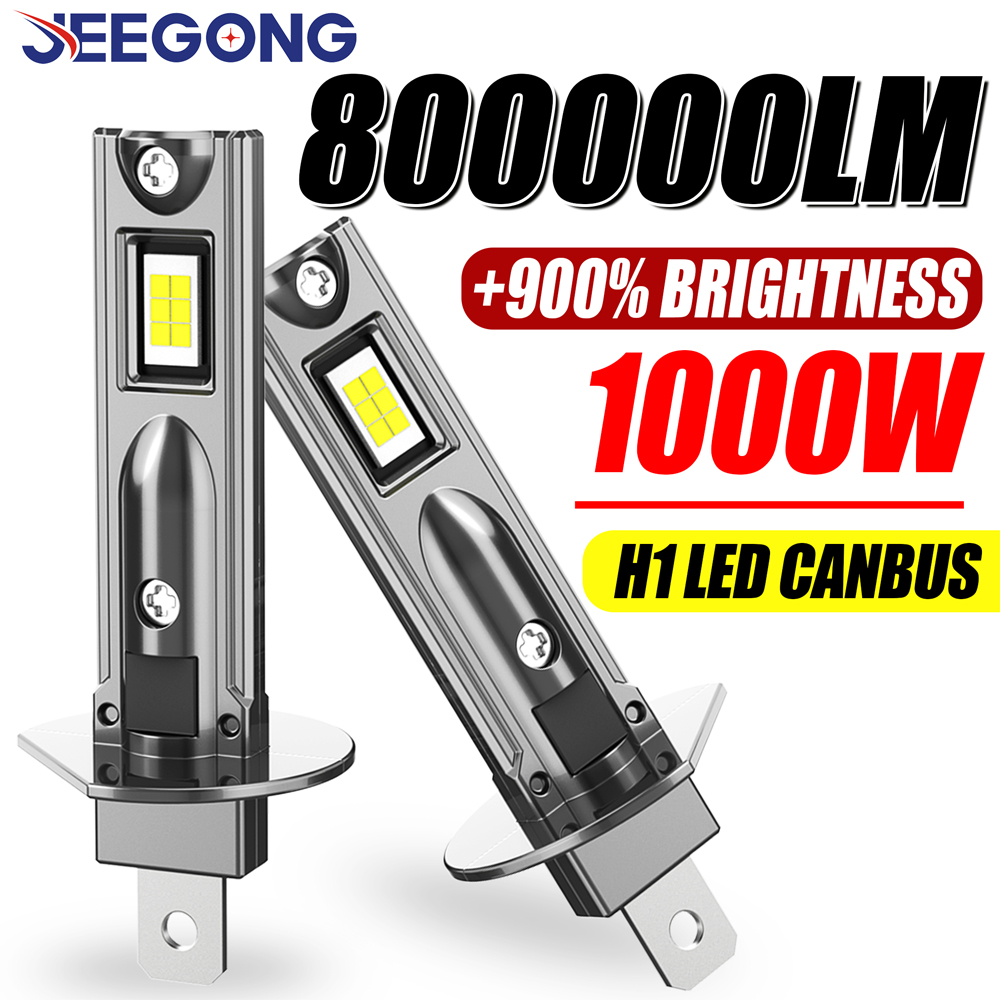 H1 Led ヘッドライト電球 800000LM ワイヤレスターボ LED 車用 1:1 サイズ CANBUS エラーフリープラグアンドプレイ 6000K 白色電球
