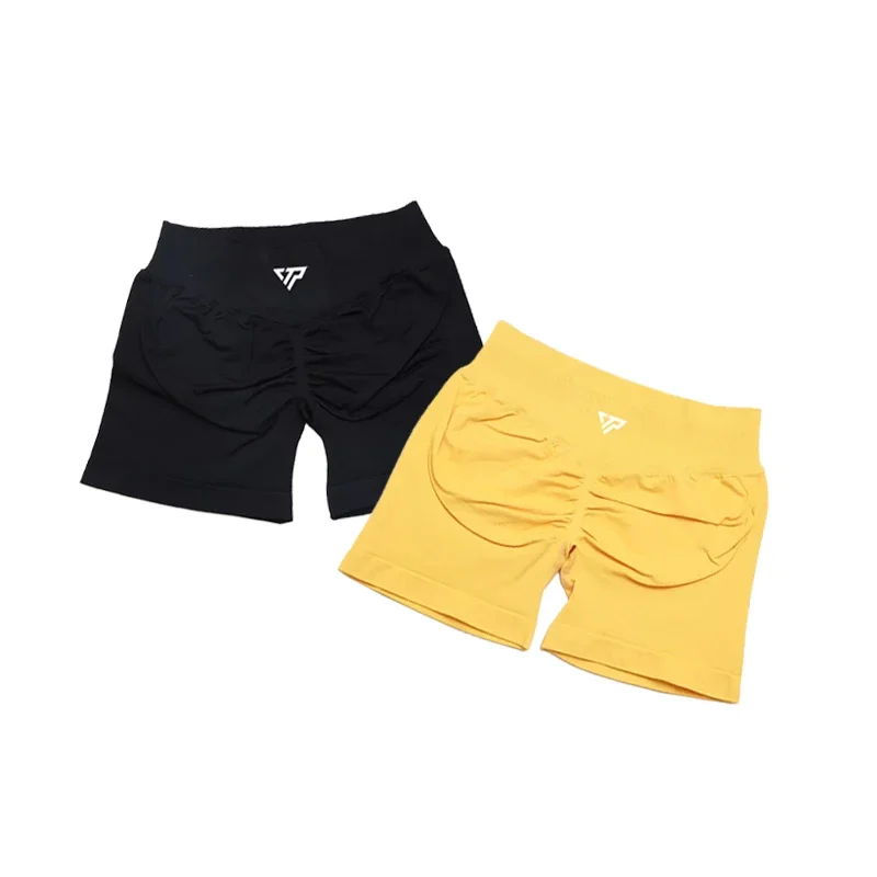 Keep That Pump ヨガショーツ ジムショーツ リコイルスクランチショーツ Womem シームレスシリコンプリント高品質フィットネススポーツショーツ