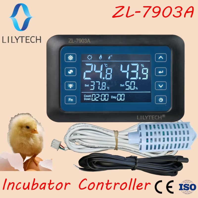 LILYTECH、ZL-7903A 100-240Vac、PID、超多機能自動温湿度インキュベーターコントローラー、ZL-7901A