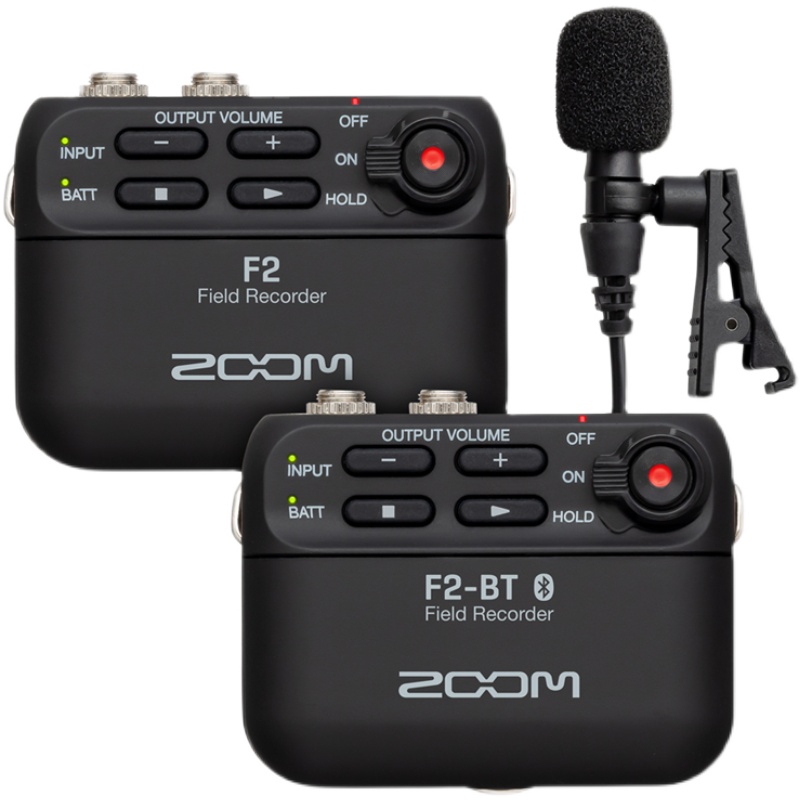 ZOOM F2 / F2-BT フィールドレコーダー ラベリアマイクロフォン 80 Hz ローカットフィルター Rec Hold 機能付き 32 ビットフロート録音