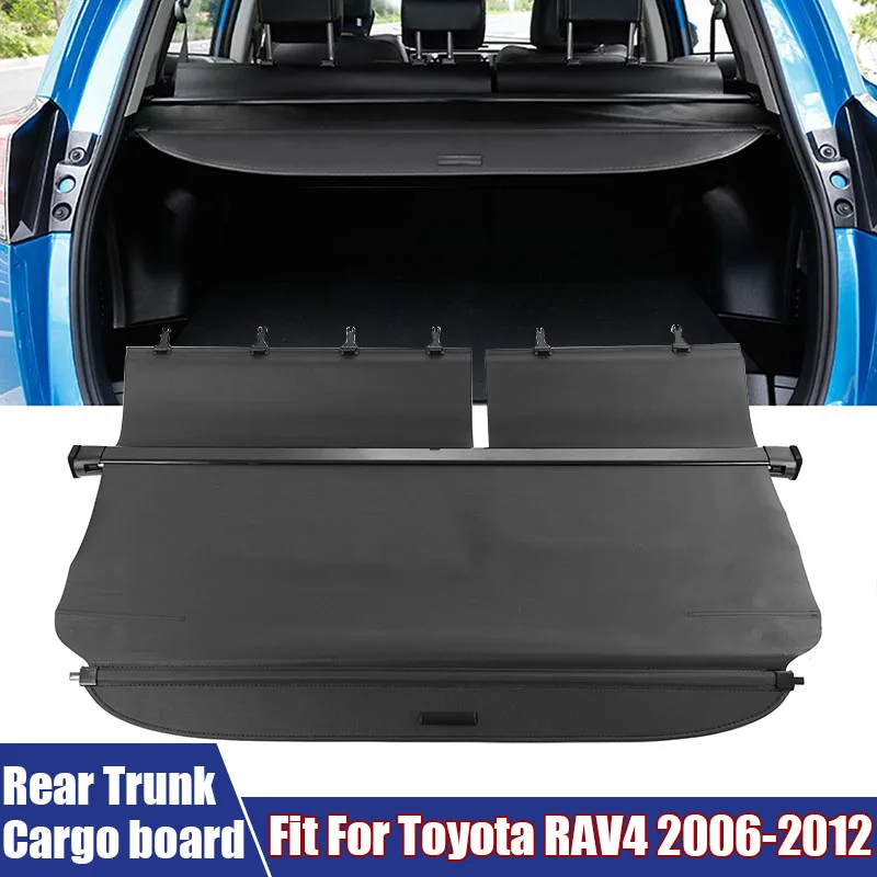新しい車のインテリアアクセサリーリアトランクオーガナイザーパーティションボードトヨタ RAV4 2006-2012 格納式貨物セキュリティシェード