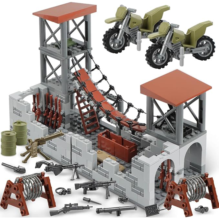 アップグレードされた軍事基地ビルディングブロックセット WW2 陸軍モデルミニ軍用品銃子供のおもちゃ男の子のおもちゃ