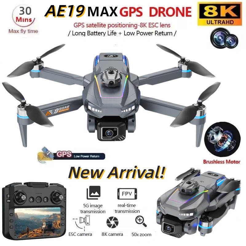 新しい AE19 ドローン 8 18K HD 5.6 "リモコンヘッドレスモードヘリコプター 360 ° フリップ Quadcopter おもちゃミニドローン子供のおもちゃギフト