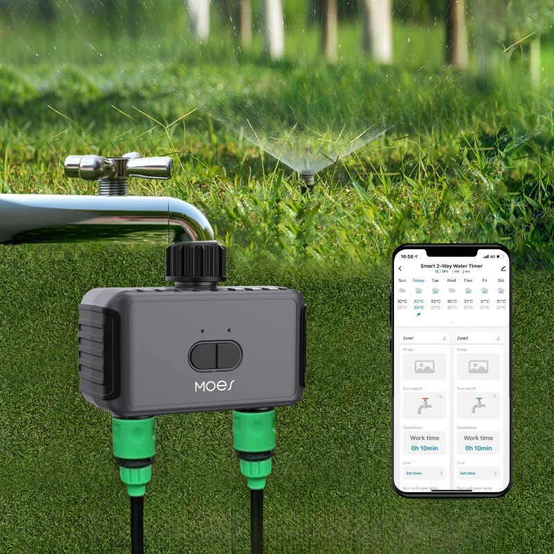 インテリジェントスプリンクラータイマー灌漑機システム WiFi Bluetooth 双方向タイマー庭の芝生点滴灌漑コントローラー
