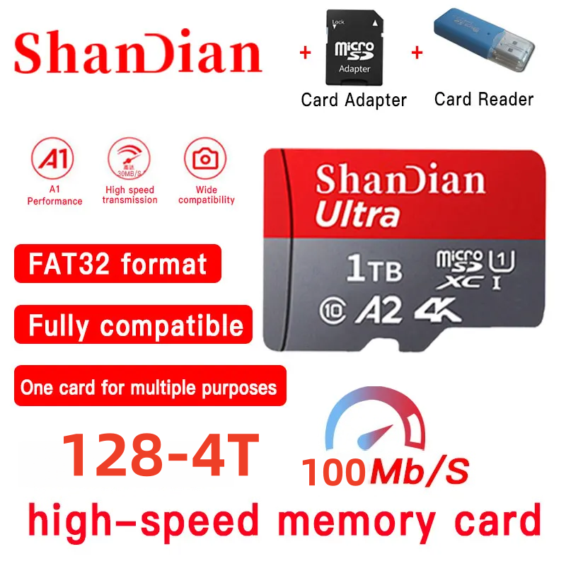【ブランド+】高耐久性マイクロSDカード V30 U3 4K HD 128GB 256GB 512GB 1TB メモリーカード TF/SDカード スマートフォン/デジタルカメラ用メモリーカード