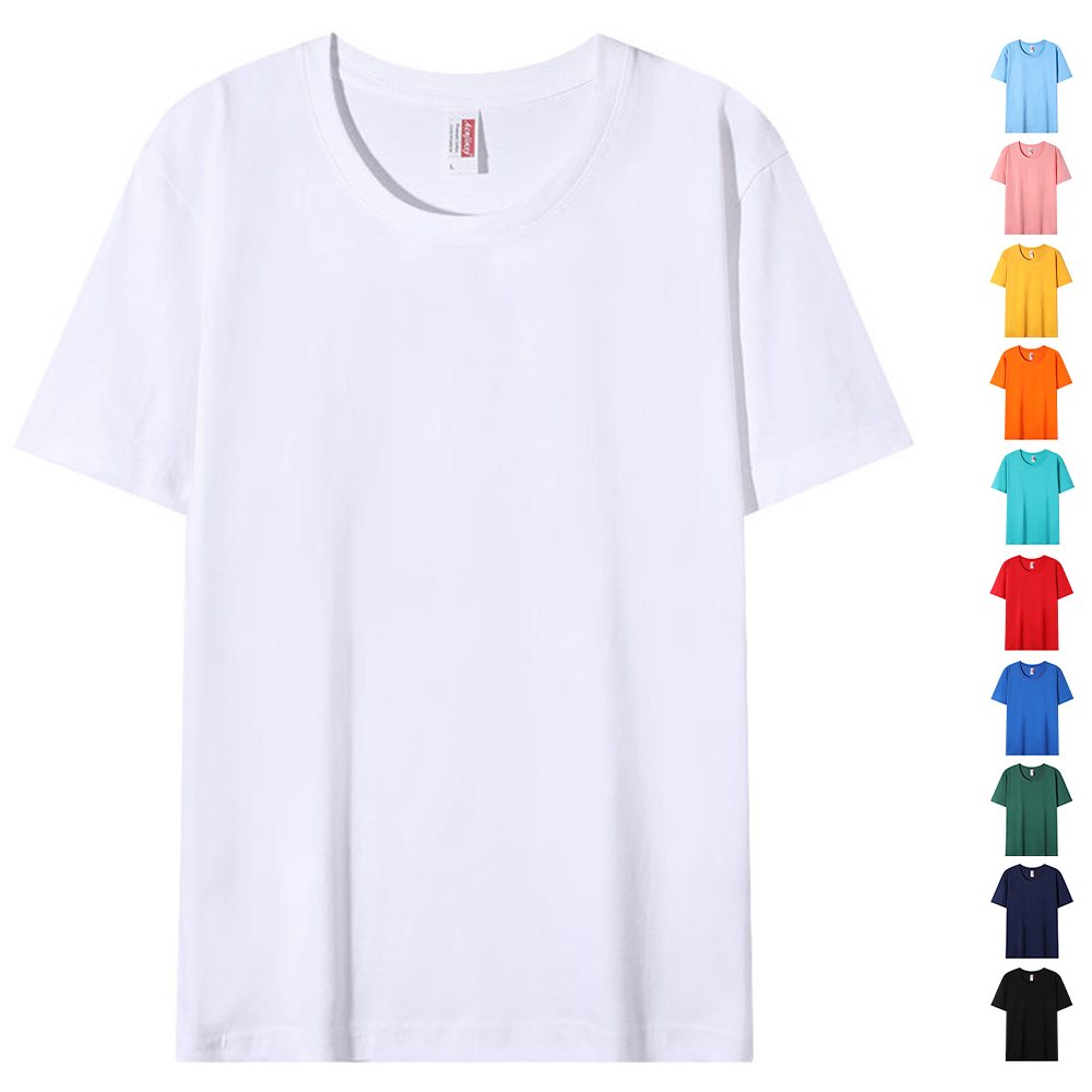 無地綿 Tシャツ卸売高品質クルーネック Tシャツユニセックス Tシャツブランホワイト Tシャツ男性 Camisetas Masculinas