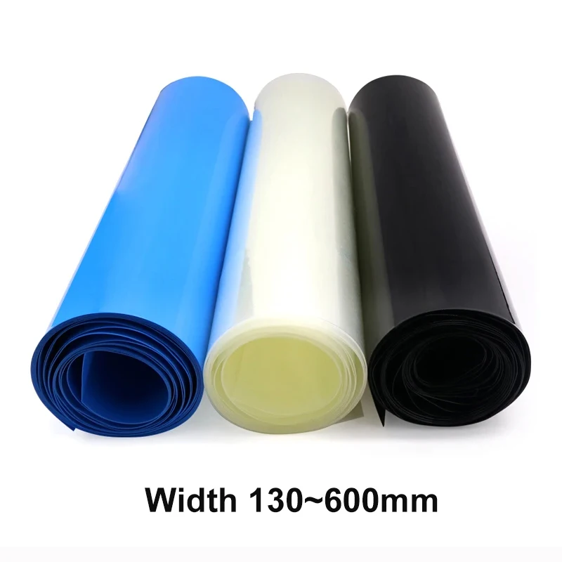 1/5 メートル 18650 バッテリーラップ幅 130 ミリメートル〜 600 ミリメートル PVC 熱収縮チューブパック絶縁リチウムケースフィルムケーブルスリーブシュリンクラップ