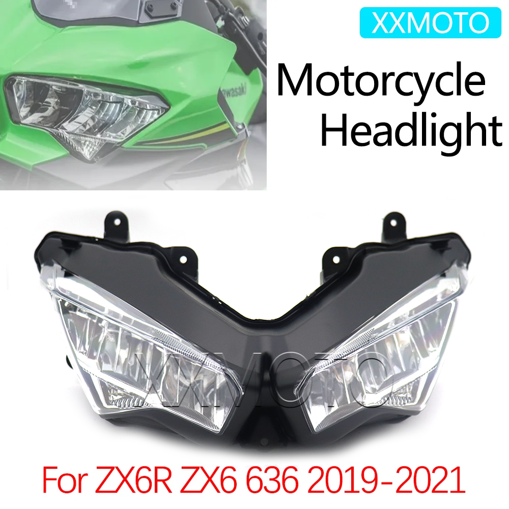 カワサキ ZX6R ZX-6R ZX6 ZX636 ZX-636 ZX 6R 2019 2020 2021 オートバイフロントヘッドライトアセンブリ LED ヘッドライトランプスポットライト