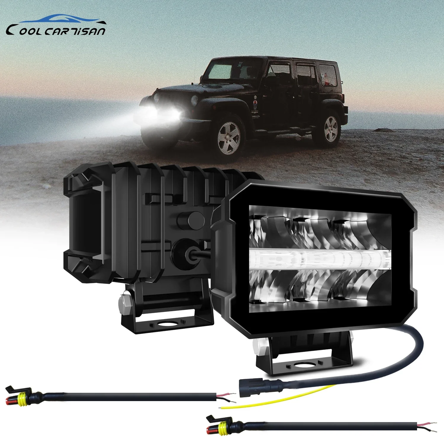 車 LED 投光器ランプエンジェルアイズ DRL 400 ワットライト Led バー 12v LED 照明ワークライト 24V オフロード ATV 4X4 LED アクセサリー