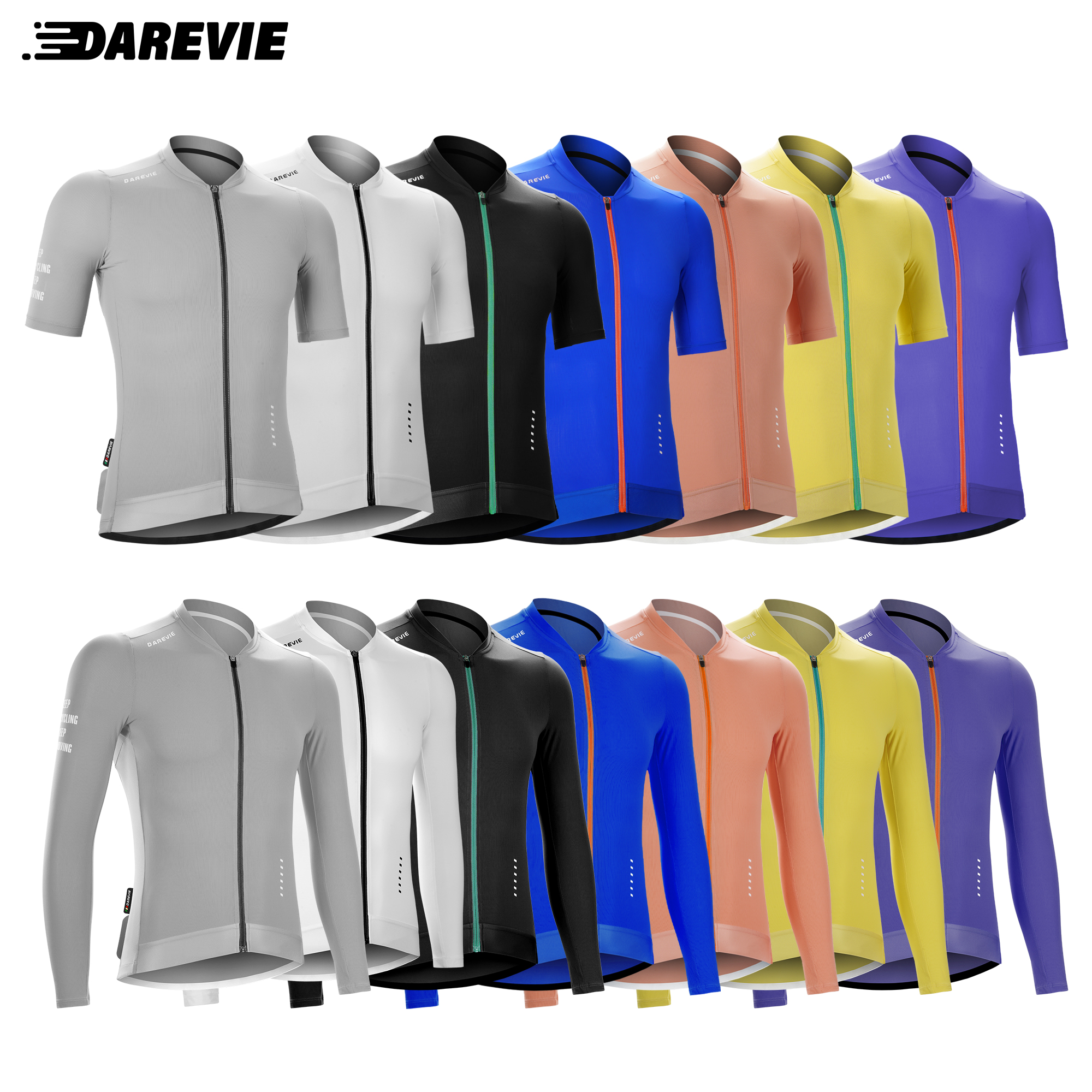 DAREVIE サイクリングジャージ抗 UV SPF 50 滑り止めプロライン男サイクリングマイヨクールテクノロジー速乾性女性服