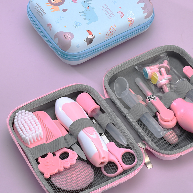 ベビーグルーミングキット、ヘアブラシコーム爪切り鼻吸引器付き幼児セーフティケアセット、新生児用ベビー必需品キット