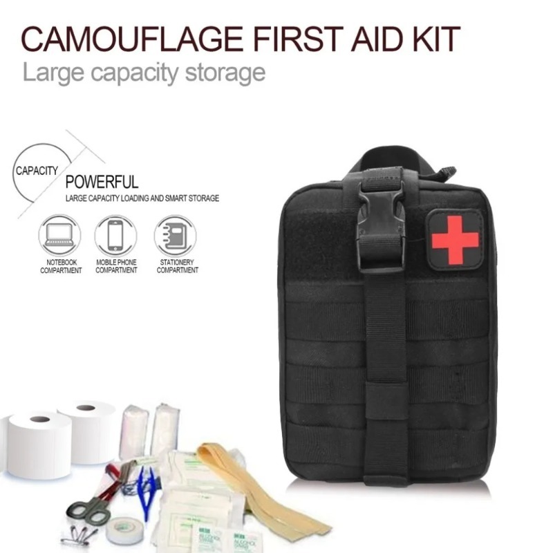 ポータブル戦術的な応急処置キット医療バッグ大型緊急屋外狩猟車キャンプ Molle EMT 緊急サバイバルポーチ