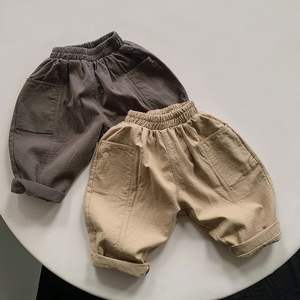 春用幼児用スポーツパンツ　無地　綿100％の着心地の良いロングパンツ　子供用カジュアルウェア　男の子用