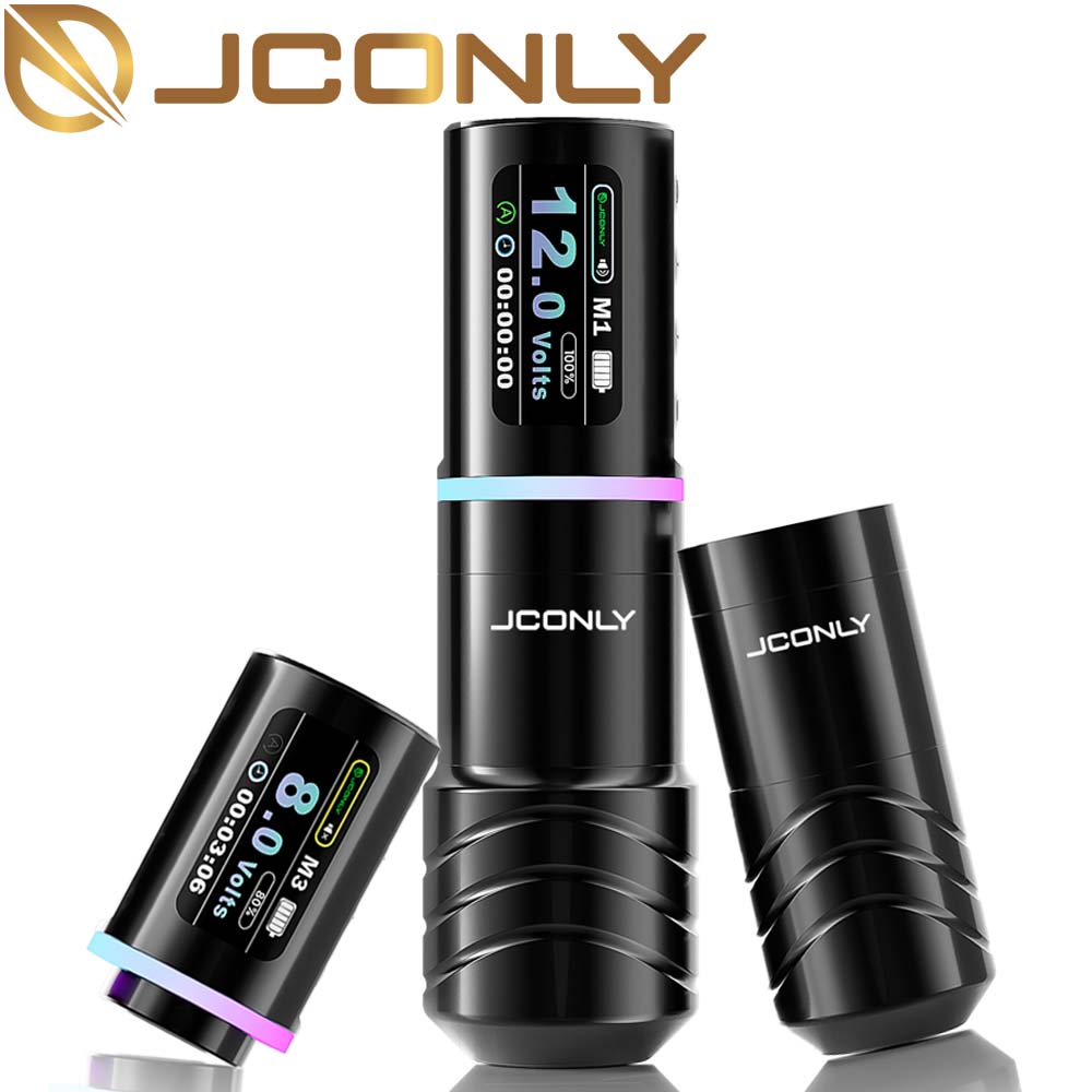 JCONLY R4 ワイヤレスタトゥーマシン EPOCH タトゥーペン バッテリー 2 本 回転ペン LED デジタルディスプレイ メイクアップ用 タトゥーマシン用品