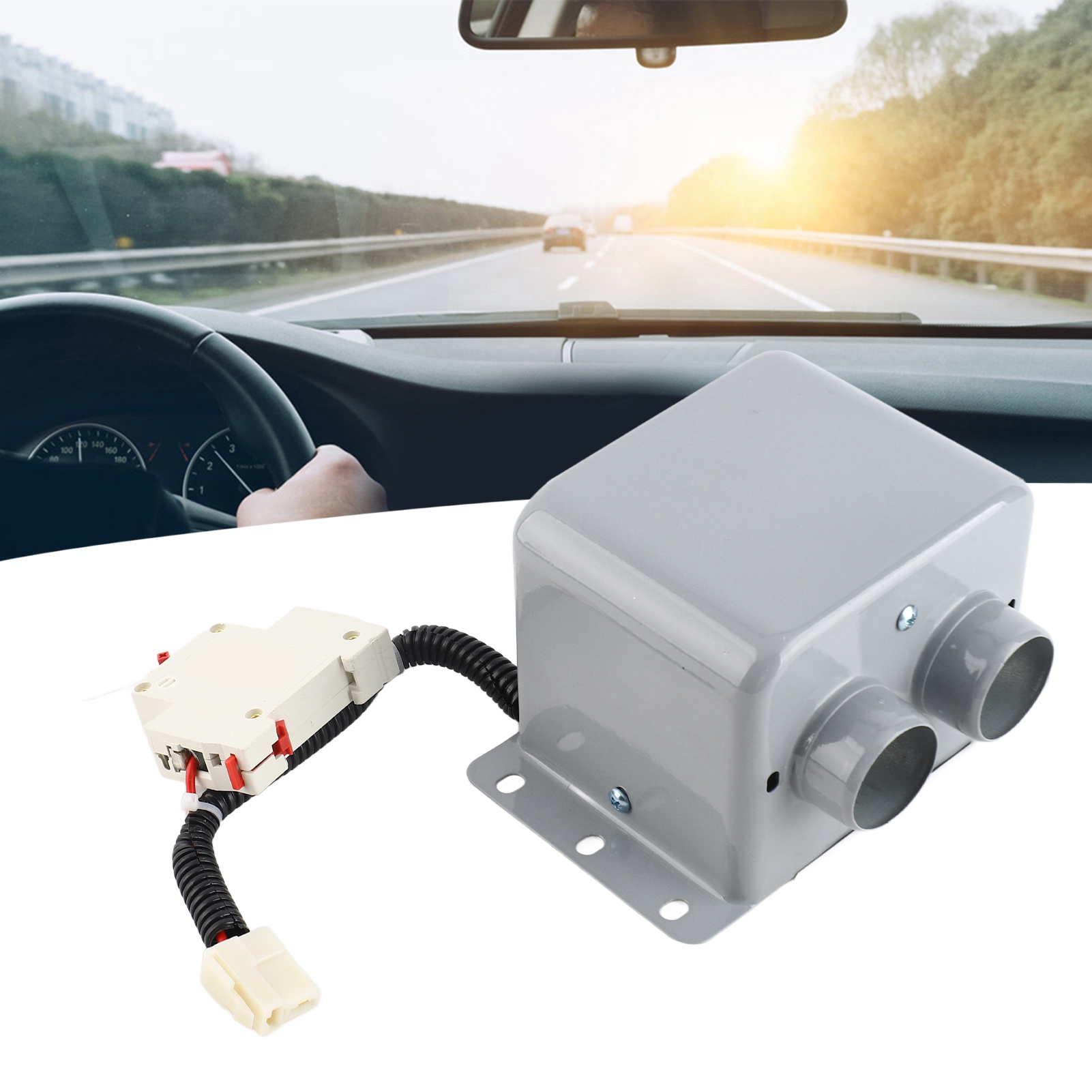 600‑800W 2穴車電気ヒーター冬暖房ウォーマーウィンドウデフロスターデミスター車デフロスター車暖房ファン車デミスター