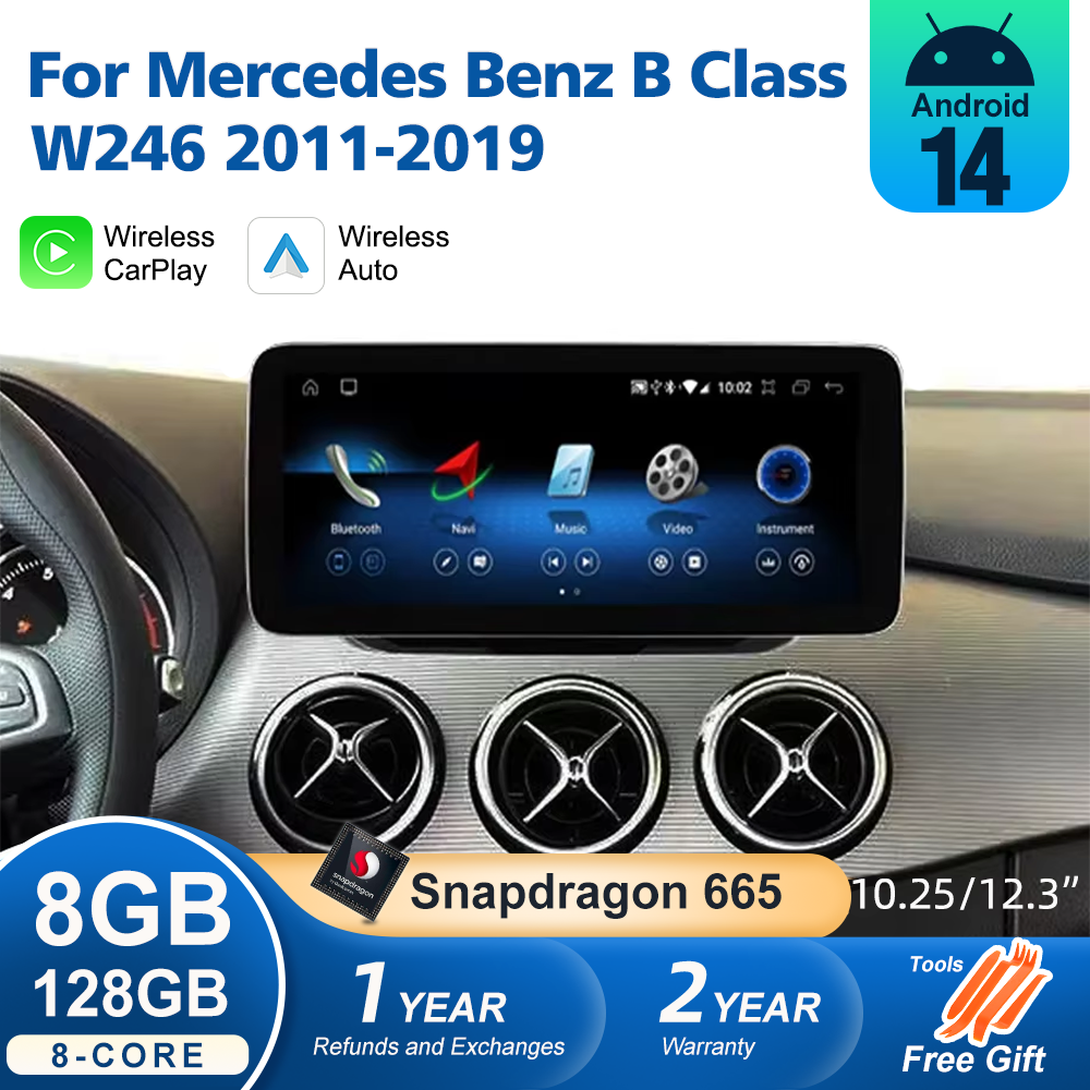 アンドロイド 14 ワイヤレス CarPlay メルセデスベンツ B クラス W246 2011-2019 GPS 車マルチメディアプレーヤー自動ラジオステレオ DSP ナビ