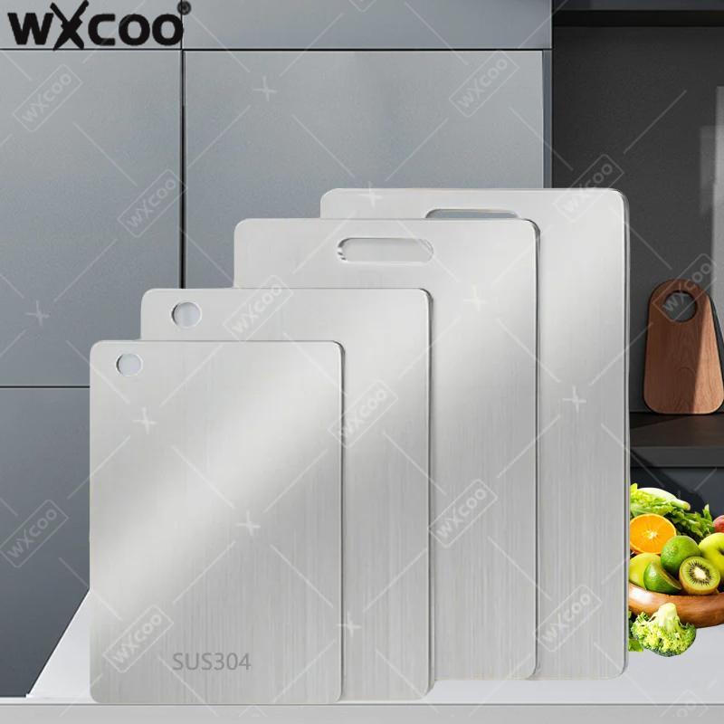 WXCOO キッチンまな板 食品グレードまな板 厚手のステンレス鋼ボード カット野菜 フルーツ 肉用