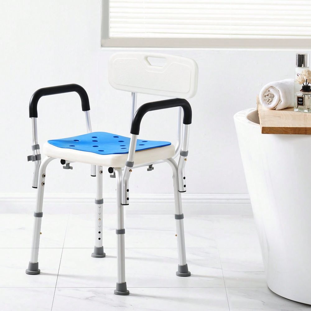 シャワーチェア、耐荷重400ポンド、背もたれ付きシャワーシート、高さ調節可能なスツール、浴槽内用椅子、N