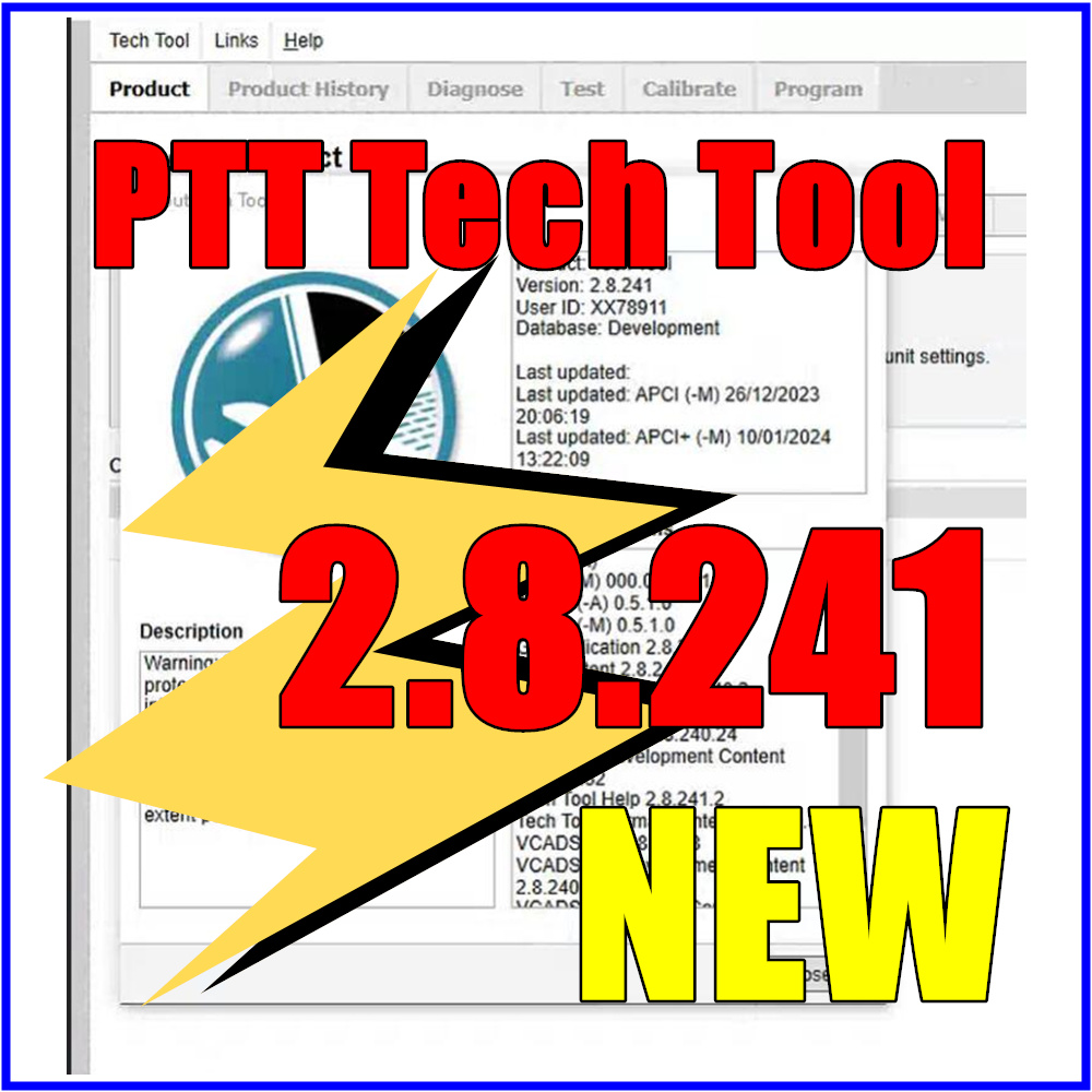 2025 Premium Tech Tool 2.8.241 (PTT 2.8 / VCADS)(REAL Development) 開発者ツールを含む製品履歴