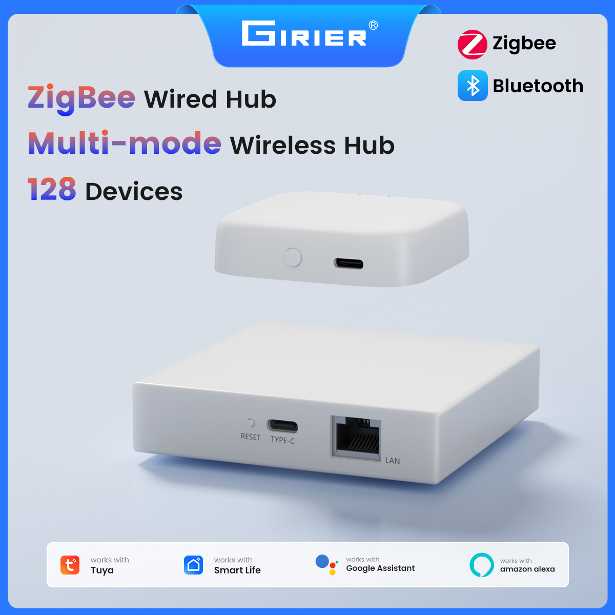 GIRIER Tuya スマート ZigBee 3.0 有線/無線ガットウェイ ハブ マルチモード ブリッジ ホーム メッシュ ネットワーキング オートメーション システム動作 Alexa